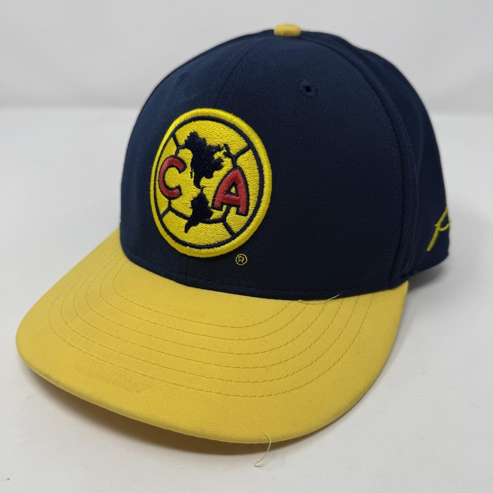 Club America Hat Cap Snap Back Blue Yellow Liga MX Soccer Mens Fi Collection